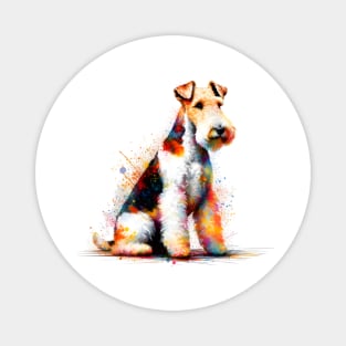 Wire Fox Terrier in Lively Splash Art Magnet